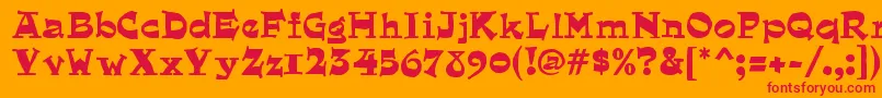 QuaintRegular Font – Red Fonts on Orange Background