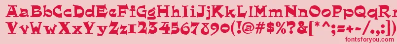 QuaintRegular-Schriftart – Rote Schriften auf rosa Hintergrund