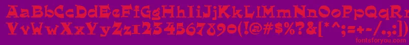 QuaintRegular Font – Red Fonts on Purple Background