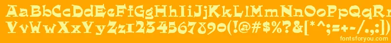 QuaintRegular Font – Yellow Fonts on Orange Background