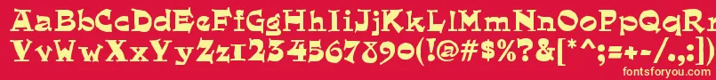 QuaintRegular Font – Yellow Fonts on Red Background
