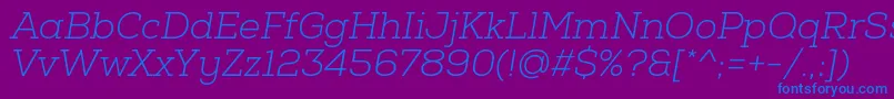 NexaSlabLightOblique Font – Blue Fonts on Purple Background