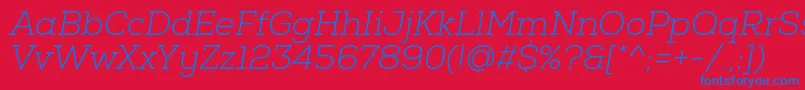 NexaSlabLightOblique Font – Blue Fonts on Red Background