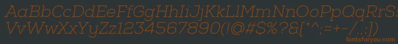NexaSlabLightOblique Font – Brown Fonts on Black Background