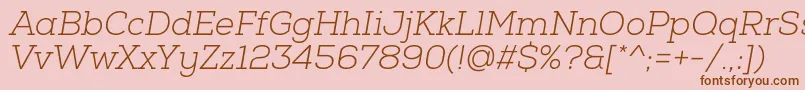 fuente NexaSlabLightOblique – Fuentes Marrones Sobre Fondo Rosa