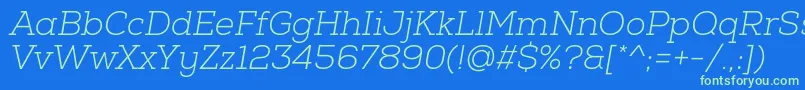 NexaSlabLightOblique Font – Green Fonts on Blue Background