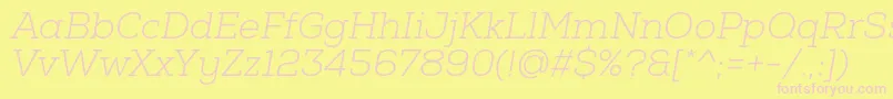 NexaSlabLightOblique Font – Pink Fonts on Yellow Background