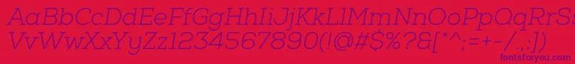 NexaSlabLightOblique Font – Purple Fonts on Red Background