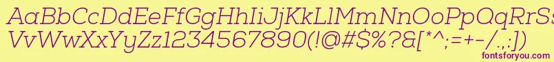 NexaSlabLightOblique Font – Purple Fonts on Yellow Background