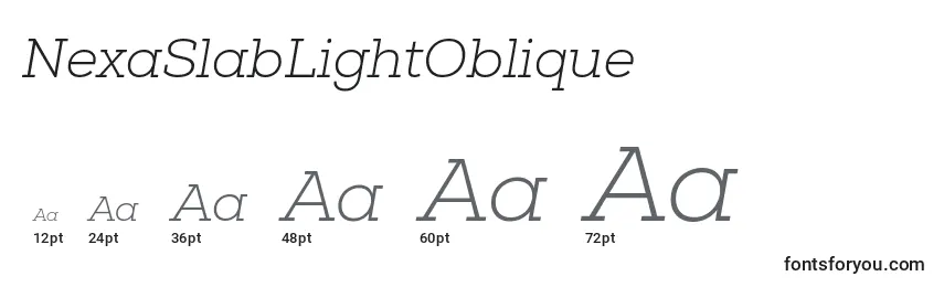 NexaSlabLightOblique Font Sizes