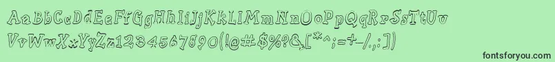 Slabserifwrittenoutline-fontti – mustat fontit vihreällä taustalla