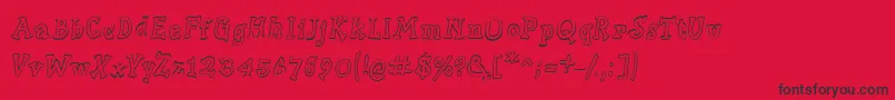 Slabserifwrittenoutline Font – Black Fonts on Red Background