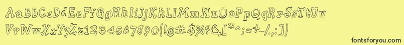 fuente Slabserifwrittenoutline – Fuentes Negras Sobre Fondo Amarillo
