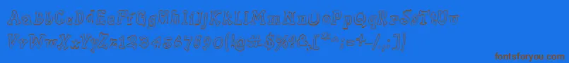Slabserifwrittenoutline Font – Brown Fonts on Blue Background