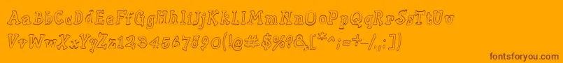 Slabserifwrittenoutline Font – Brown Fonts on Orange Background