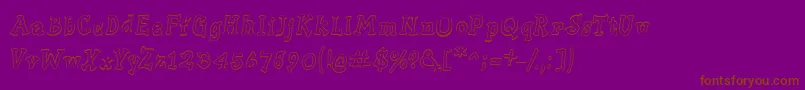 Slabserifwrittenoutline-Schriftart – Braune Schriften auf violettem Hintergrund