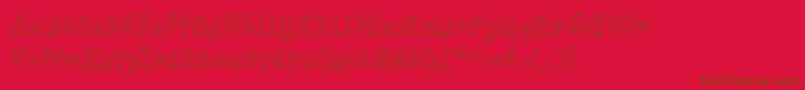Slabserifwrittenoutline Font – Brown Fonts on Red Background