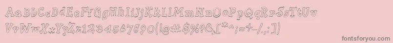 Slabserifwrittenoutline Font – Gray Fonts on Pink Background