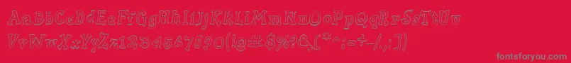Slabserifwrittenoutline Font – Gray Fonts on Red Background