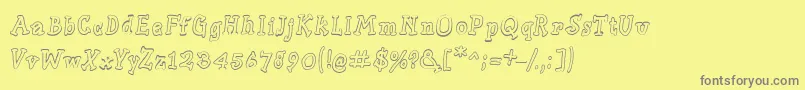 Slabserifwrittenoutline Font – Gray Fonts on Yellow Background