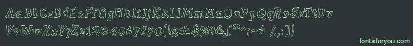 Czcionka Slabserifwrittenoutline – zielone czcionki na czarnym tle