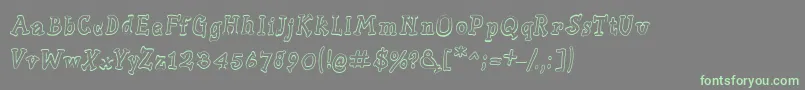 Slabserifwrittenoutline-Schriftart – Grüne Schriften auf grauem Hintergrund
