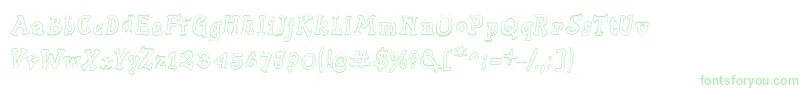 Slabserifwrittenoutline Font – Green Fonts on White Background