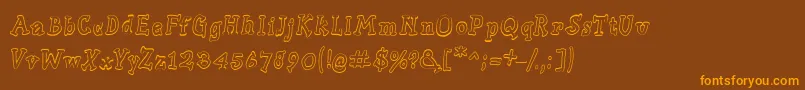 Slabserifwrittenoutline Font – Orange Fonts on Brown Background
