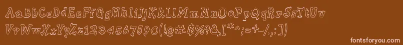 Slabserifwrittenoutline Font – Pink Fonts on Brown Background