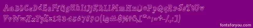 Slabserifwrittenoutline Font – Pink Fonts on Purple Background