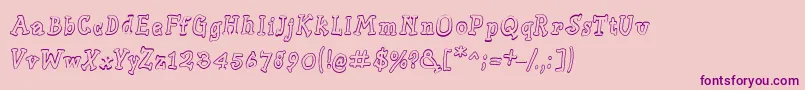 Slabserifwrittenoutline Font – Purple Fonts on Pink Background