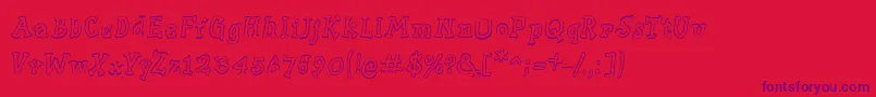 Slabserifwrittenoutline Font – Purple Fonts on Red Background