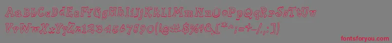 Slabserifwrittenoutline-fontti – punaiset fontit harmaalla taustalla