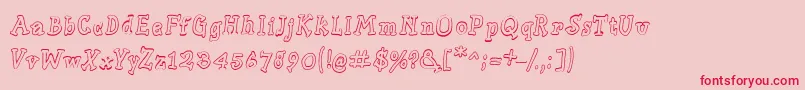 Fonte Slabserifwrittenoutline – fontes vermelhas em um fundo rosa