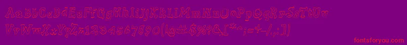 Slabserifwrittenoutline Font – Red Fonts on Purple Background