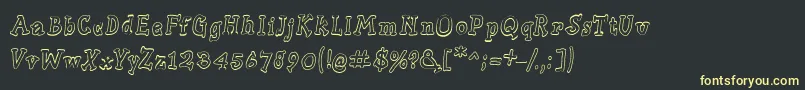 Slabserifwrittenoutline Font – Yellow Fonts on Black Background