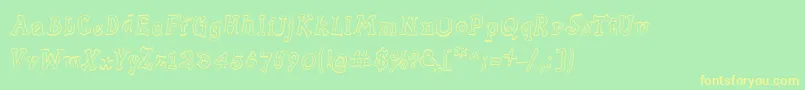 Slabserifwrittenoutline Font – Yellow Fonts on Green Background