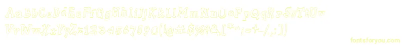 Slabserifwrittenoutline Font – Yellow Fonts on White Background