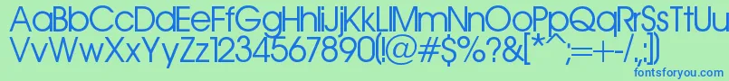 Aerolinea Font – Blue Fonts on Green Background