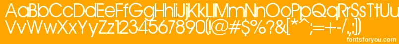 Aerolinea-Schriftart – Weiße Schriften auf orangefarbenem Hintergrund