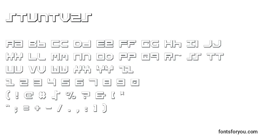 A fonte Stuntv2s – alfabeto, números, caracteres especiais