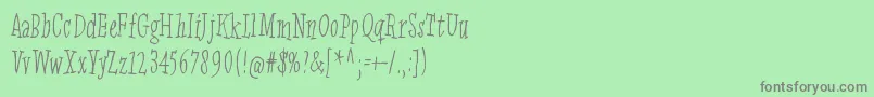 Jinzingoer Font – Gray Fonts on Green Background