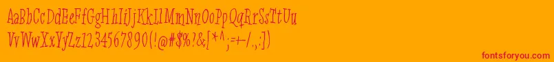 Jinzingoer Font – Red Fonts on Orange Background