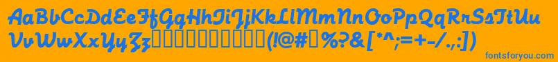フォントFunctionScriptRegular – オレンジの背景に青い文字