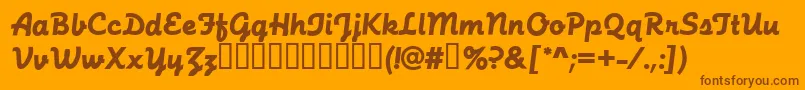 FunctionScriptRegular-fontti – ruskeat fontit oranssilla taustalla