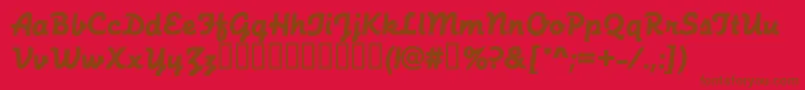 FunctionScriptRegular Font – Brown Fonts on Red Background