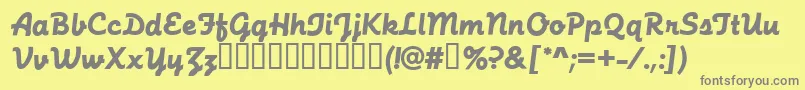 フォントFunctionScriptRegular – 黄色の背景に灰色の文字