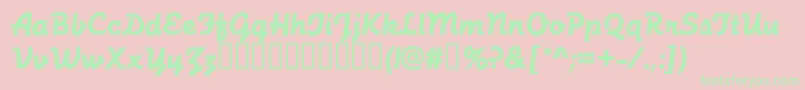 FunctionScriptRegular Font – Green Fonts on Pink Background