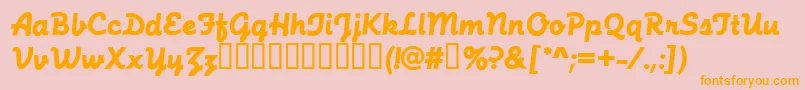 FunctionScriptRegular Font – Orange Fonts on Pink Background