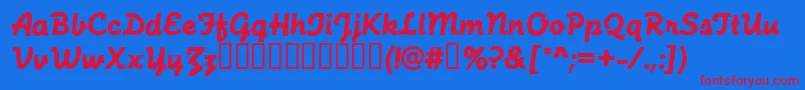 FunctionScriptRegular Font – Red Fonts on Blue Background